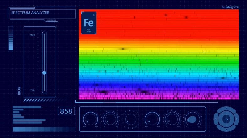Stylized screenshot of spectrum analyzer software